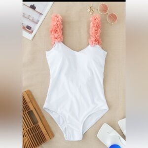 Chicwish White and Pink Swimsuit